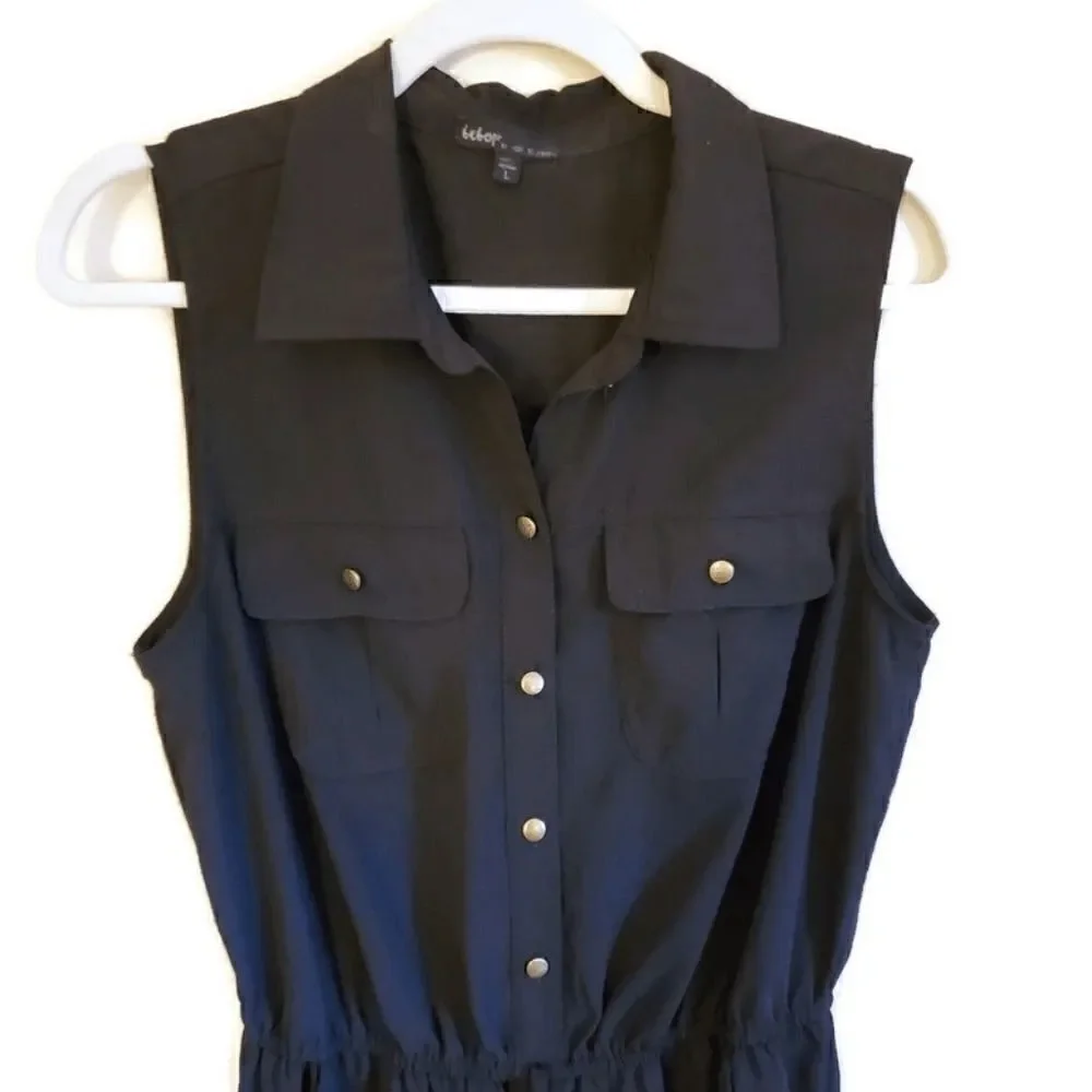 BEBOP Black Sleeveless Pants Jumper Size Large